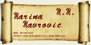 Marina Mavrović vizit kartica
